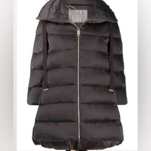 Herno Resort Dark Brown Satin Down Puffer  size 42/6 NWT